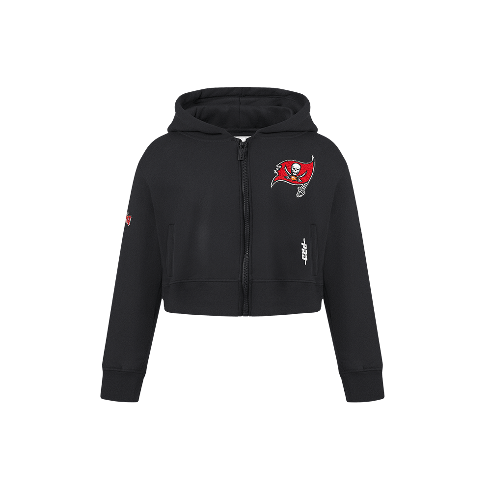 NFL Tampa Bay Buccaneers Classic Little Girl'S Fleece Full Zip Hoodie (Black) product image 1, provided for visual reference