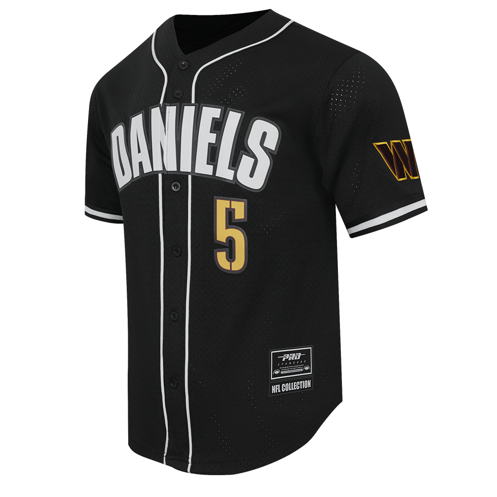 NFL WASHINGTON COMMANDERS JAYDEN DANIELS #5 CLASSIC Men MESH BUTTON (BLACK) product image 2, provided for visual reference