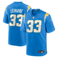 Los Angeles Chargers Deane Leonard Powder Blue Game Player Jersey product image 1, provided for visual reference and product