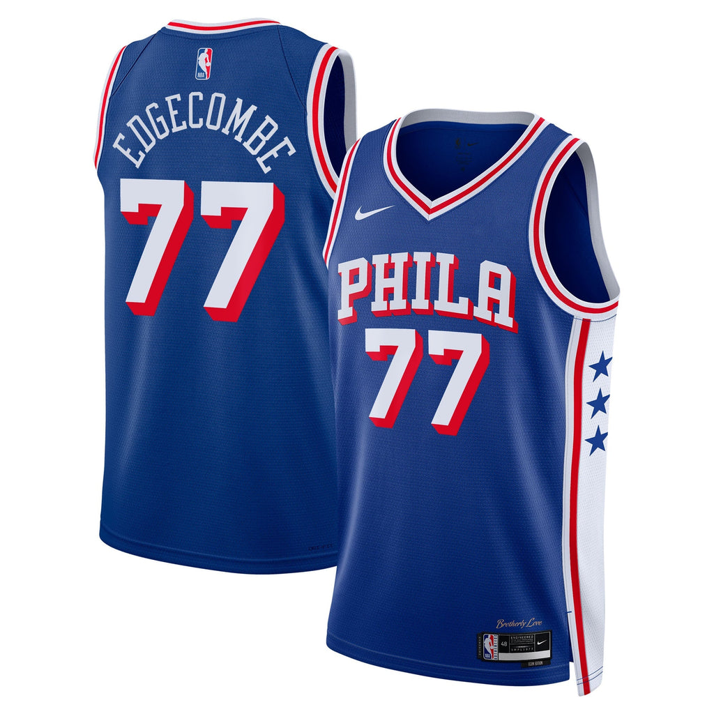 VJ Edgecombe Philadelphia 76ers Icon Edition Swingman Jersey - Royal - Youth product image 1, provided for visual reference