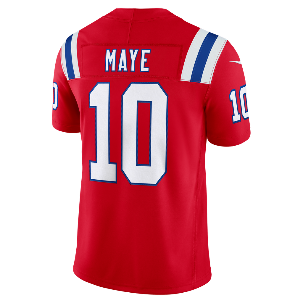 New England Patriots Drake Maye Red Alternate Vapor F.U.S.E. Stitched Limited Jersey product image 6, provided for visual