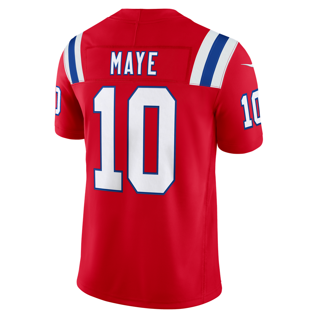 New England Patriots Drake Maye Red Alternate Vapor F.U.S.E. Stitched Limited Jersey product image 6, provided for visual