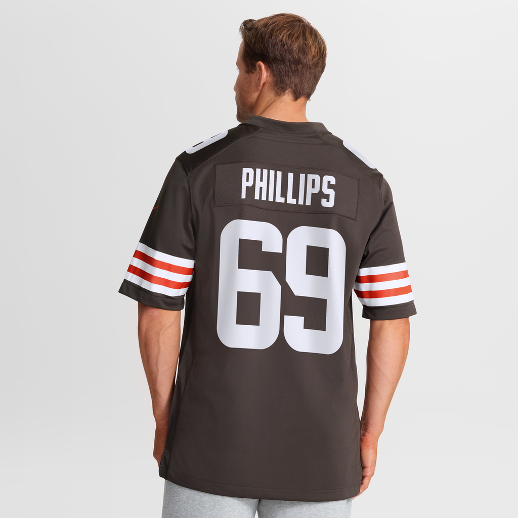 Cleveland Browns Tyre Phillips Brown Team Game Jersey product image 5, provided for visual reference and product detail