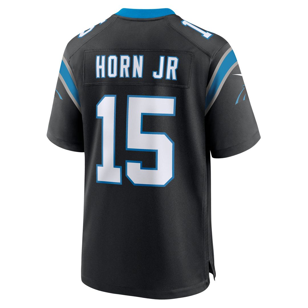 Carolina Panthers Jimmy Horn Jr Black Team Game Jersey product image 3, provided for visual reference and product detail