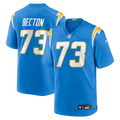 Los Angeles Chargers Mekhi Becton Powder Blue Team Game Jersey product image 1, provided for visual reference and product