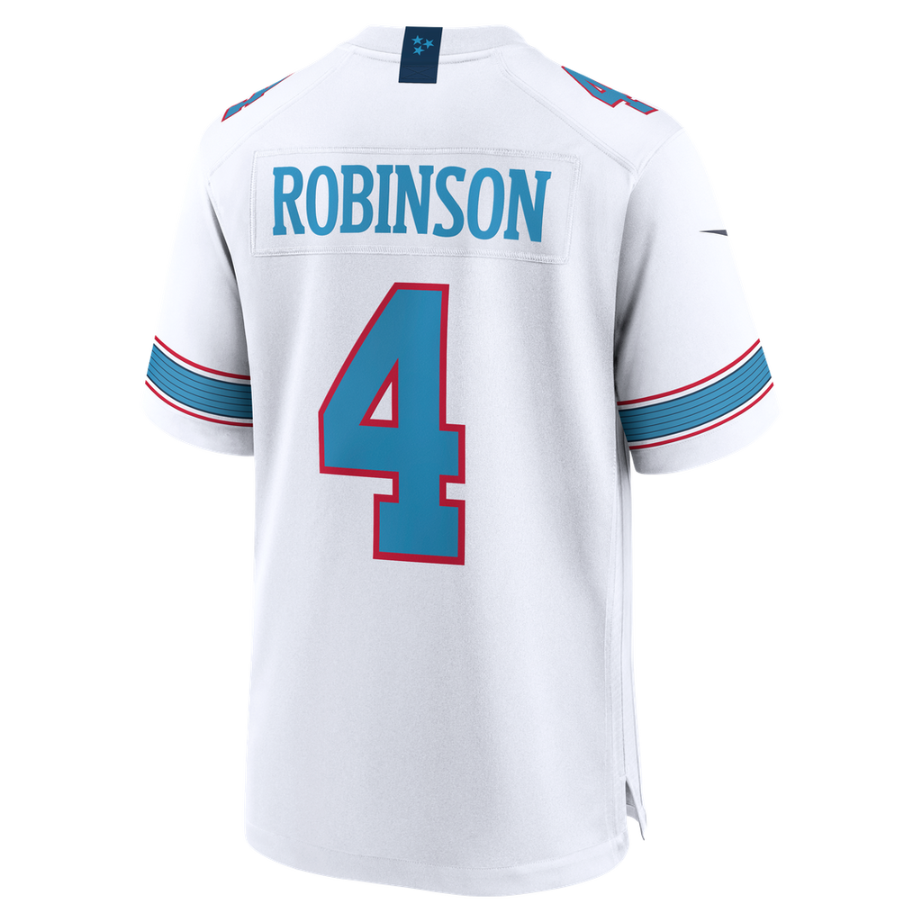 Tennessee Titans Wan'Dale Robinson White Game Jersey product image 9, provided for visual reference and product detail review
