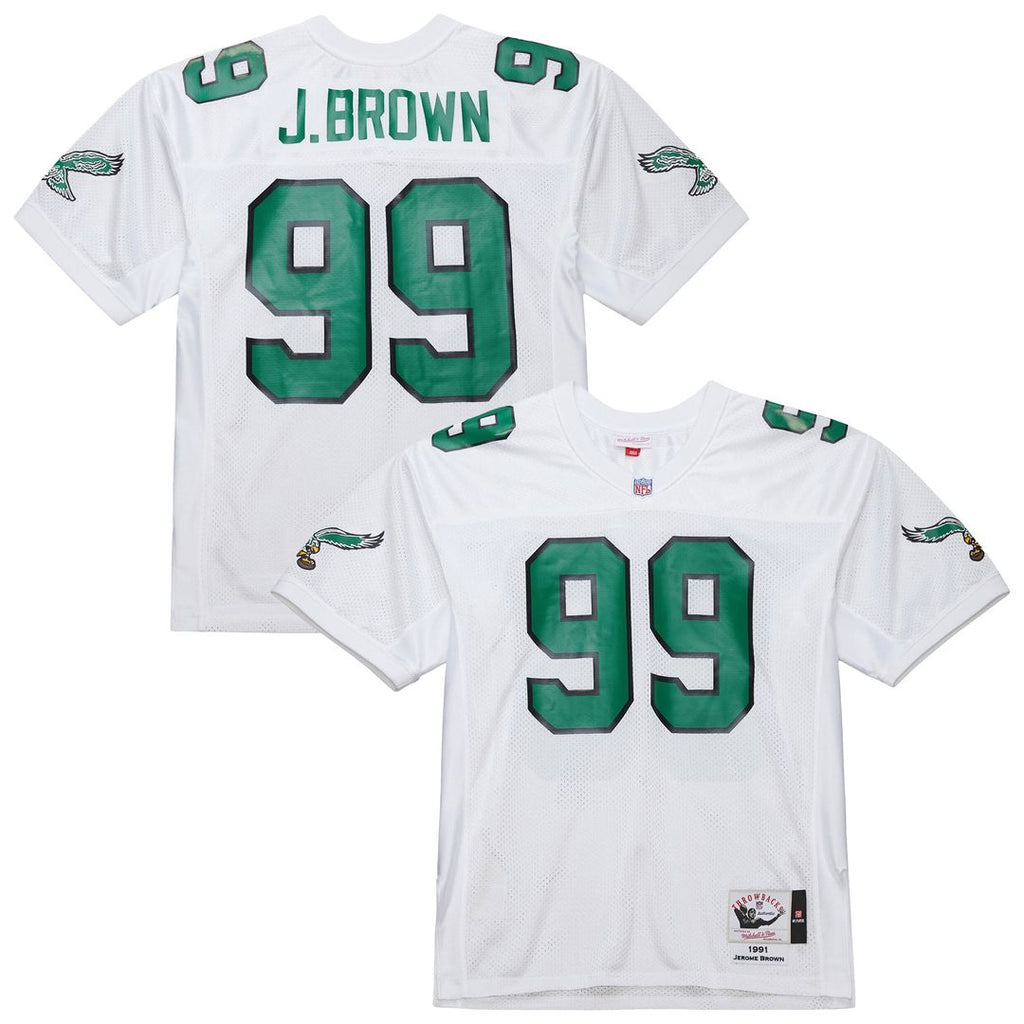 Philadelphia Eagles Jerome Brown White 1991 Authentic Throwback Retired Player Jersey product image 1, provided for visual