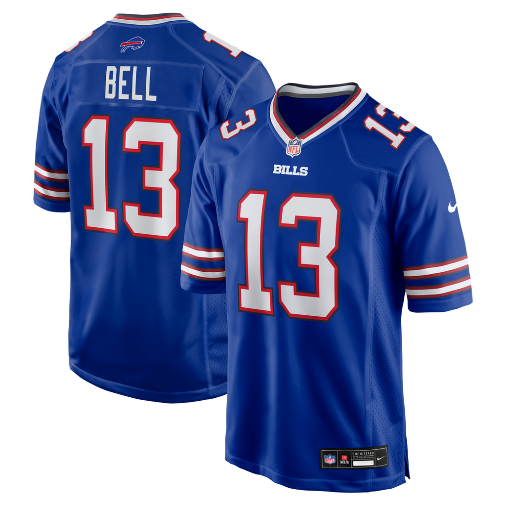 Buffalo Bills Skyler Bell Royal Team Game Jersey product image 1, provided for visual reference and product detail review