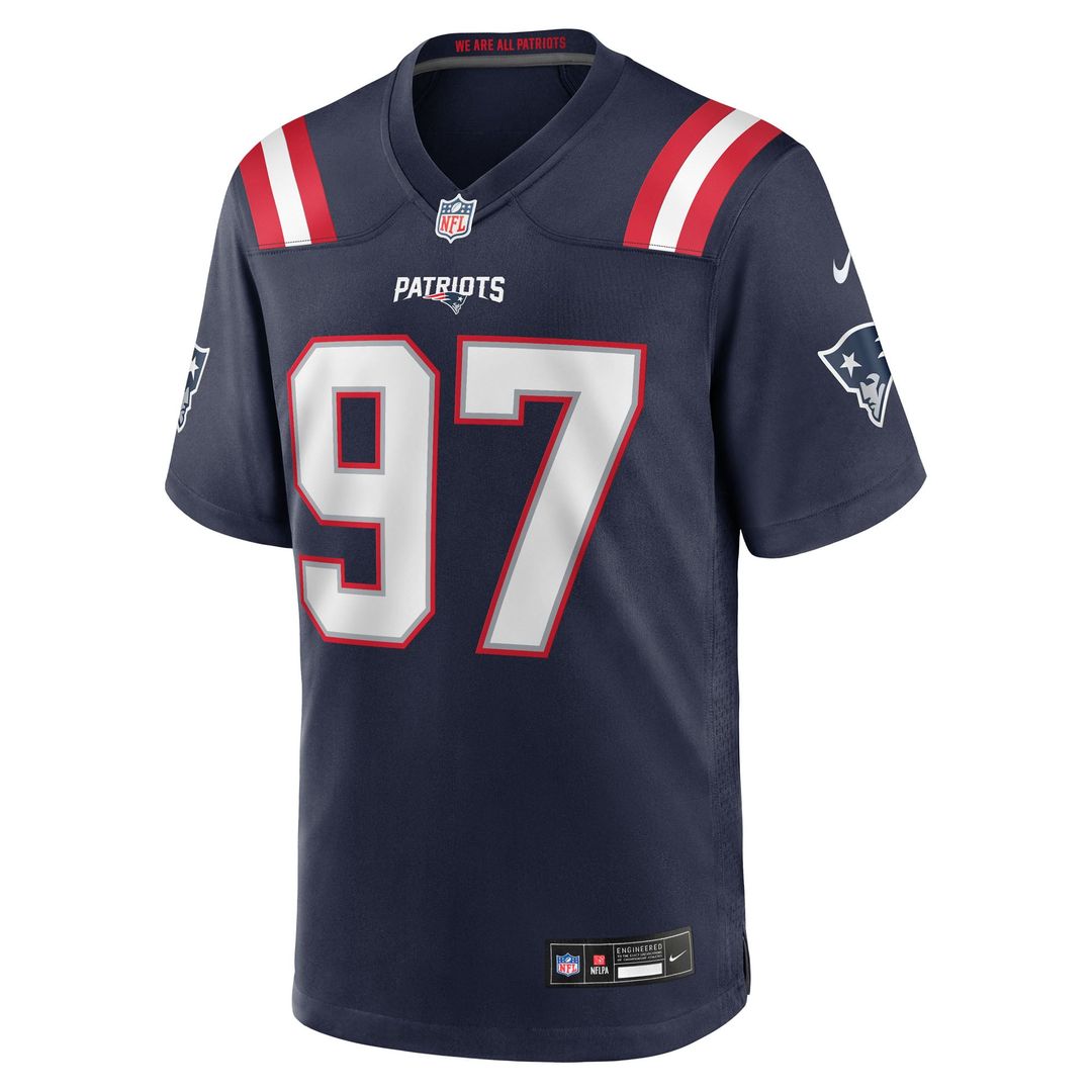 New England Patriots Milton Williams Navy Game Player Jersey product image 2, provided for visual reference and product