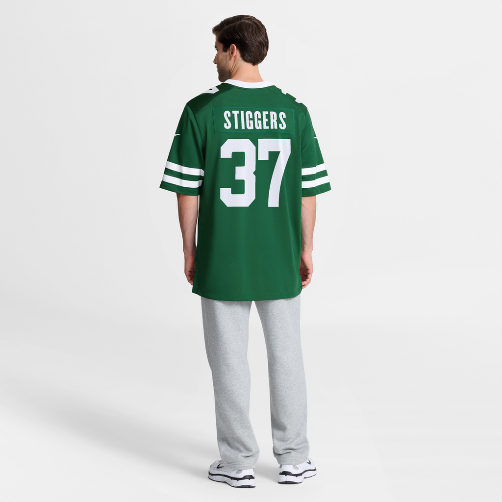 New York Jets Qwan'tez Stiggers Legacy Green Team Game Jersey product image 8, provided for visual reference and product