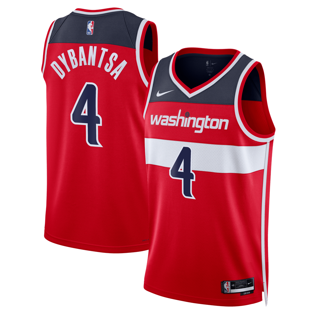 AJ Dybantsa Washington Wizards Swingman Icon Jersey - Red - Unisex product image 2, provided for visual reference and
