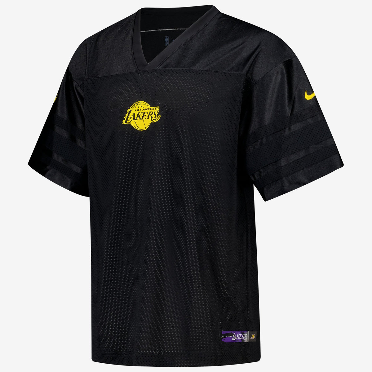 Los Angeles Lakers Nike Courtside Football Jersey - Black product image 3