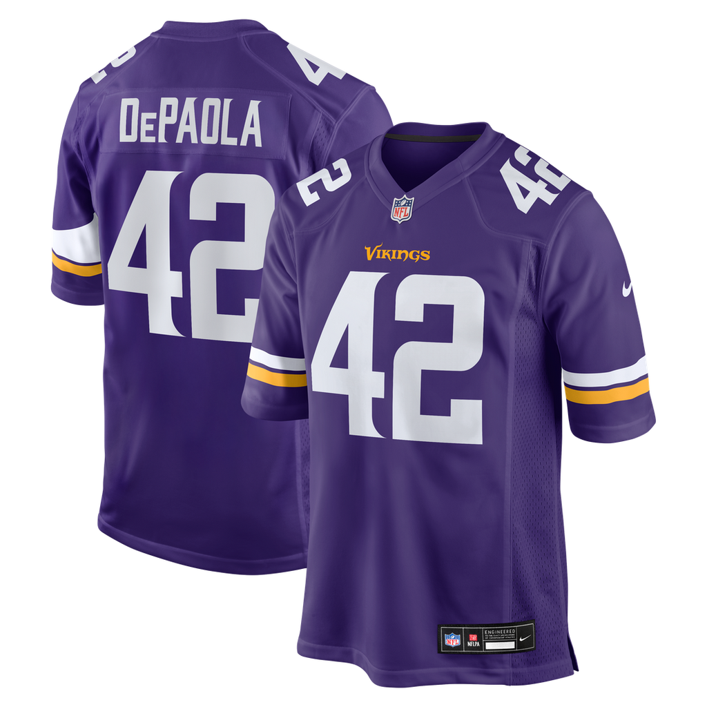 Minnesota Vikings Andrew DePaola Purple Game Jersey product image 1, provided for visual reference and product detail review