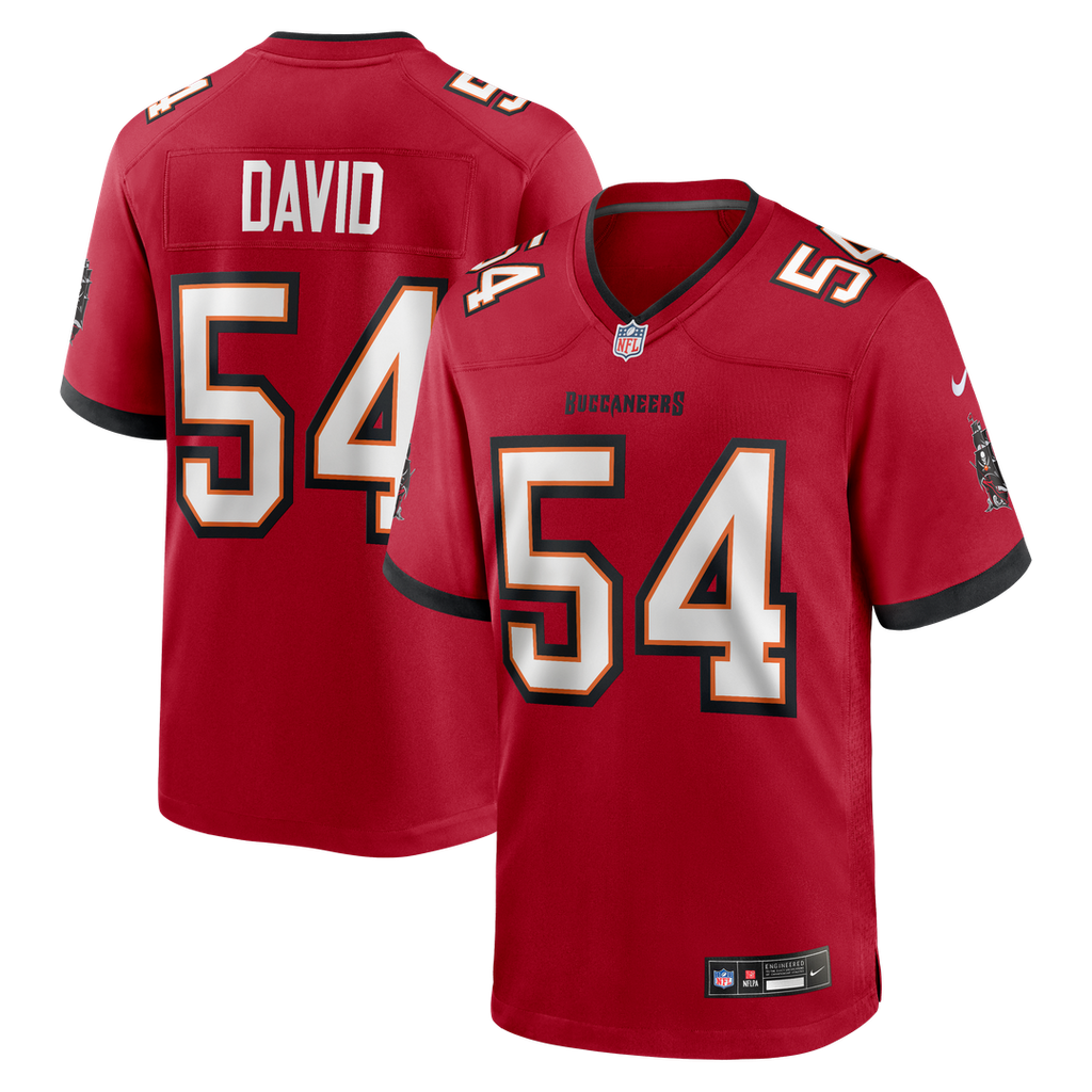 Tampa Bay Buccaneers Lavonte David Red Game Jersey product image 1, provided for visual reference and product detail review