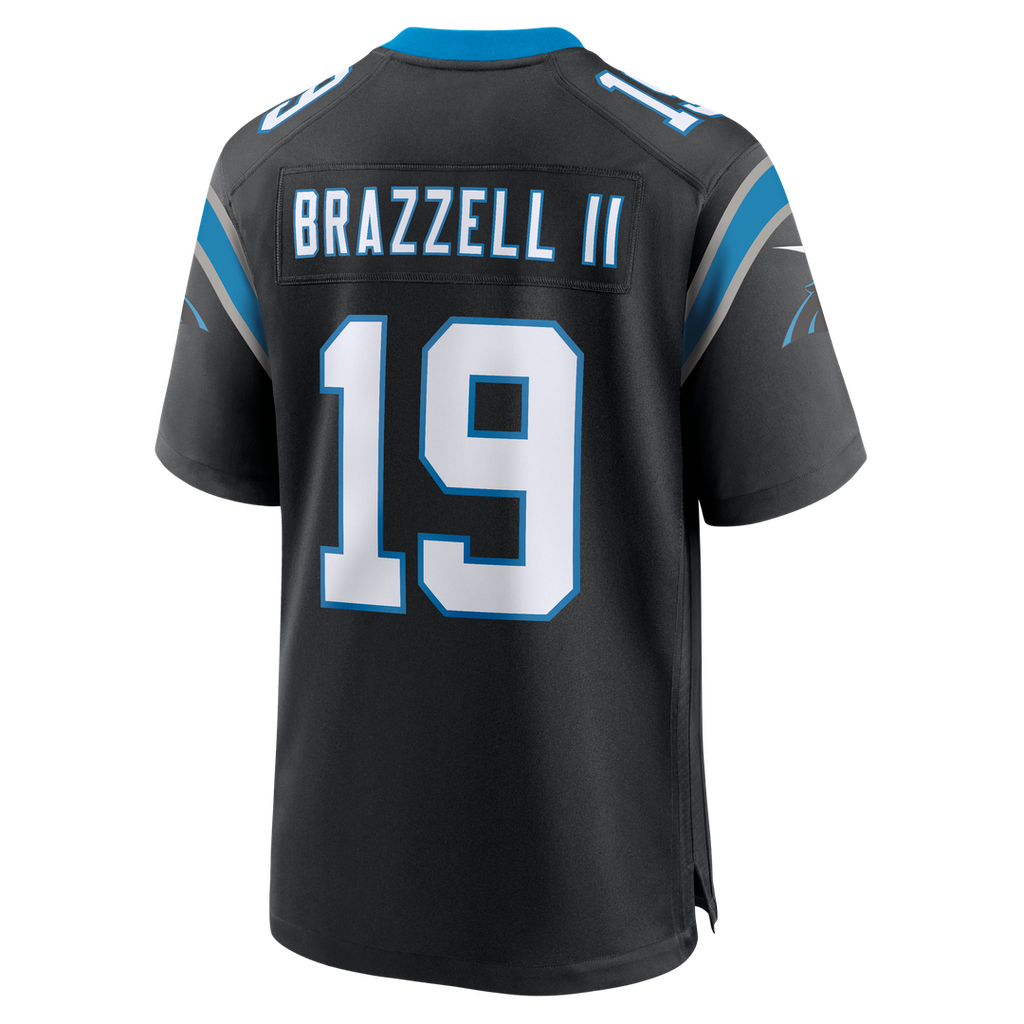 Carolina Panthers Chris Brazzell II Black Team Game Jersey product image 3, provided for visual reference and product detail
