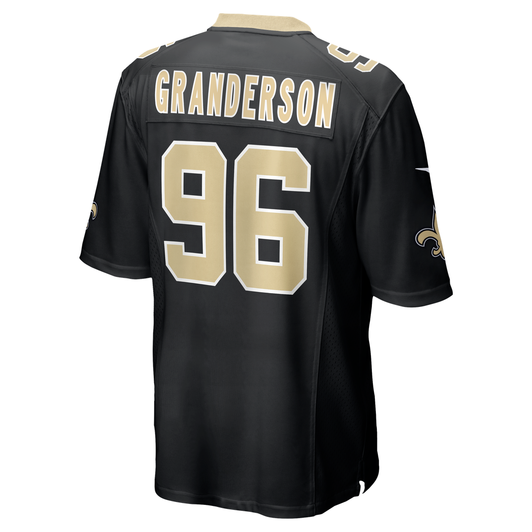 New Orleans Saints Carl Granderson Black Game Jersey product image 3, provided for visual reference and product detail review