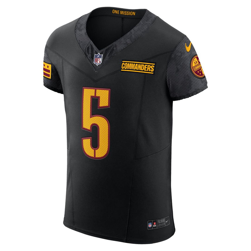 Washington Commanders Jayden Daniels Black Alternate Vapor F.U.S.E. Elite Jersey product image 2, provided for visual