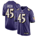 Baltimore Ravens Mike Green Purple Team Game Jersey product image 1, provided for visual reference and product detail review