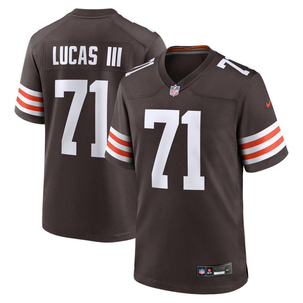 Cleveland Browns Cornelius Lucas Brown Team Game Jersey product image 1, provided for visual reference and product detail
