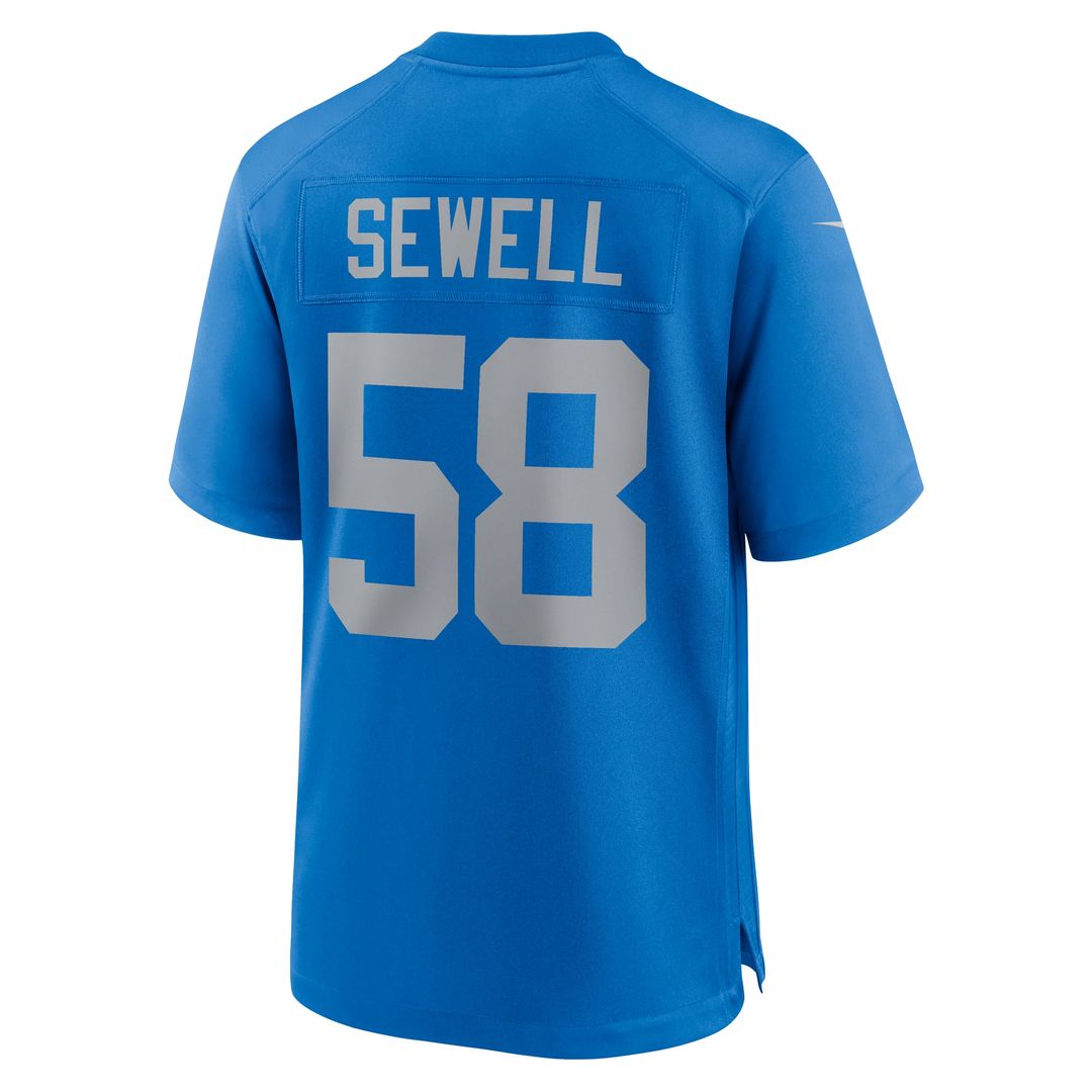 Detroit Lions Penei Sewell Blue Alternate Game Jersey product image 3, provided for visual reference and product detail
