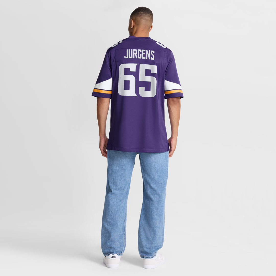 Minnesota Vikings Michael Jurgens Purple Game Jersey product image 8, provided for visual reference and product detail review