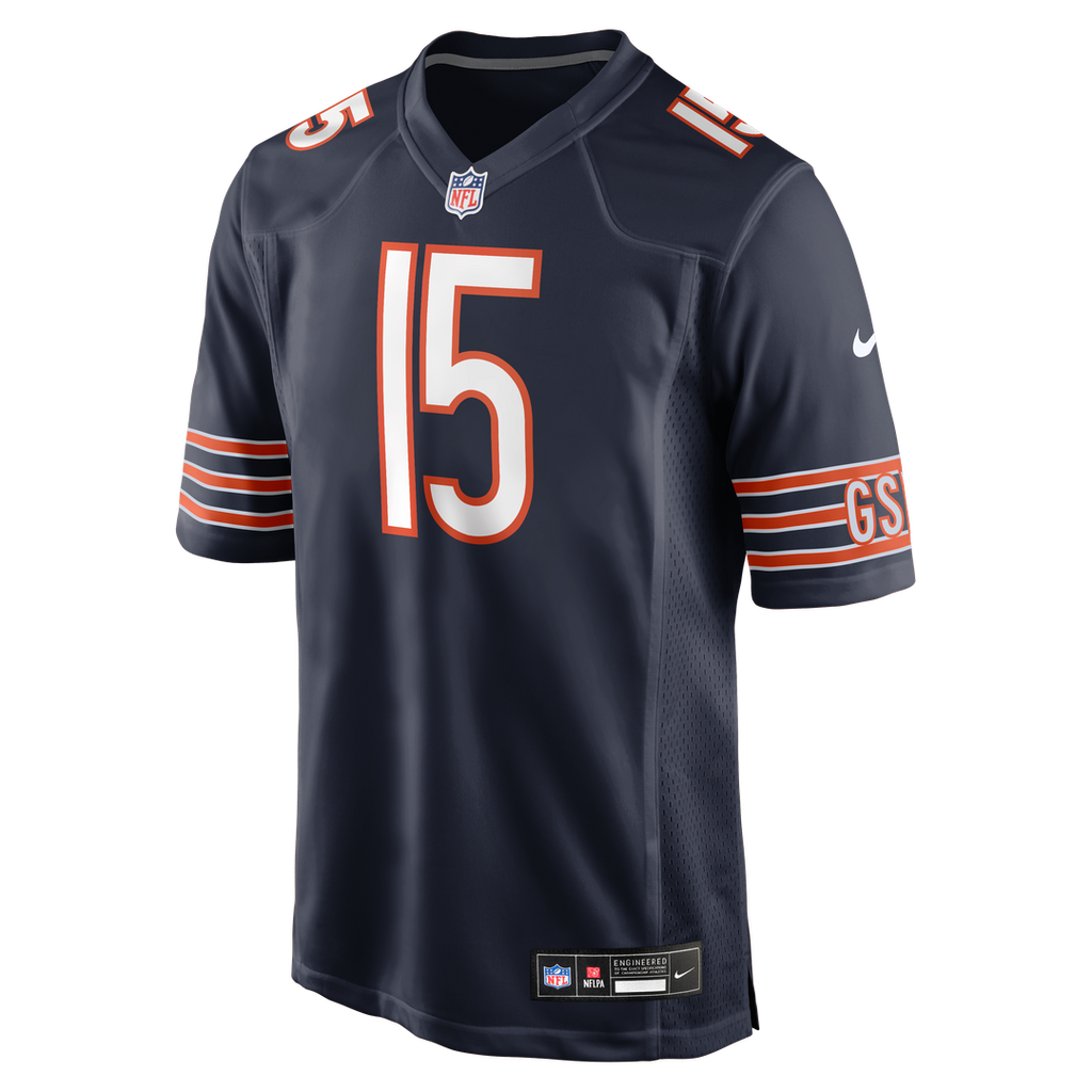 Chicago Bears Rome Odunze Navy Player Game Jersey product image 2, provided for visual reference and product detail review