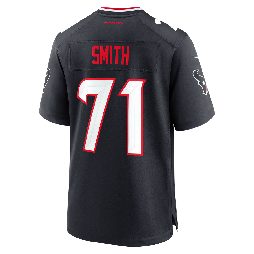 Houston Texans Braden Smith Navy Team Game Jersey product image 3, provided for visual reference and product detail review