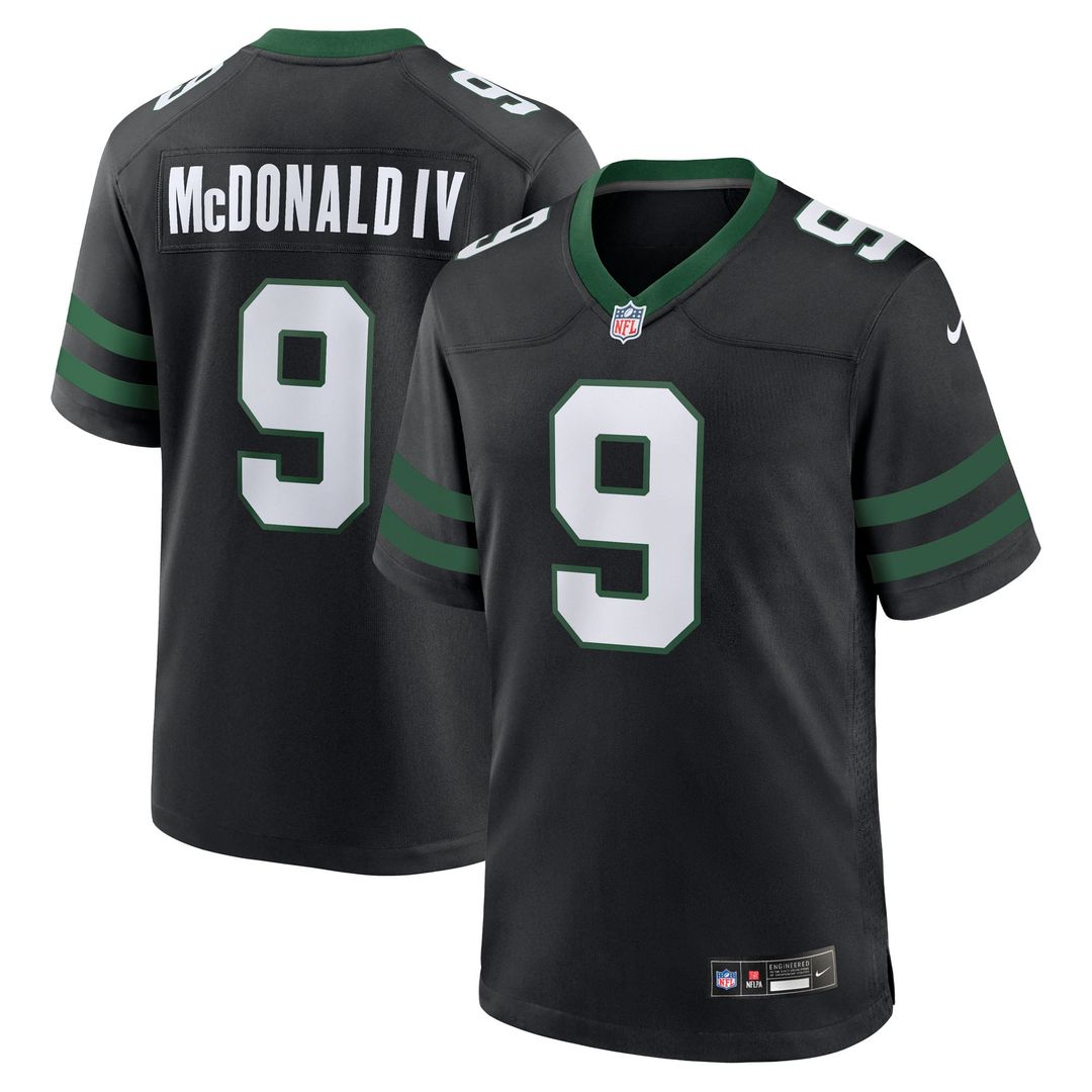 New York Jets Will McDonald IV Legacy Black Alternate Game Jersey product image 7, provided for visual reference and product