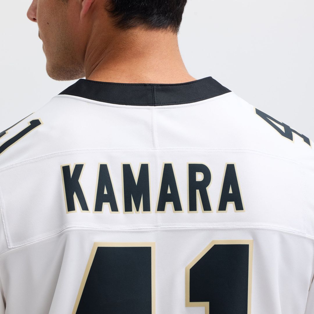 New Orleans Saints Alvin Kamara White Vapor F.U.S.E. Limited Jersey product image 8, provided for visual reference and