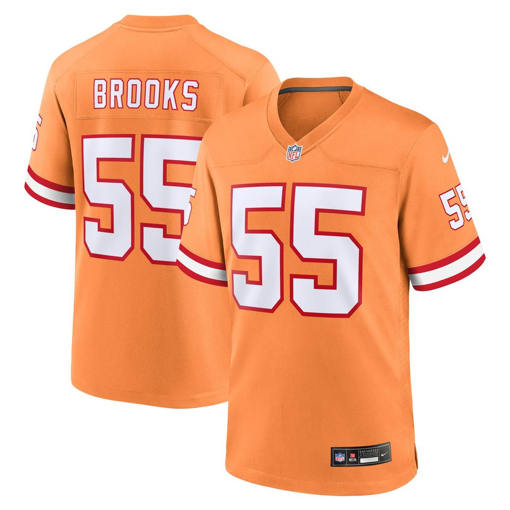 Tampa Bay Buccaneers Derrick Brooks Orange Throwback Game Jersey product image 1, provided for visual reference and product