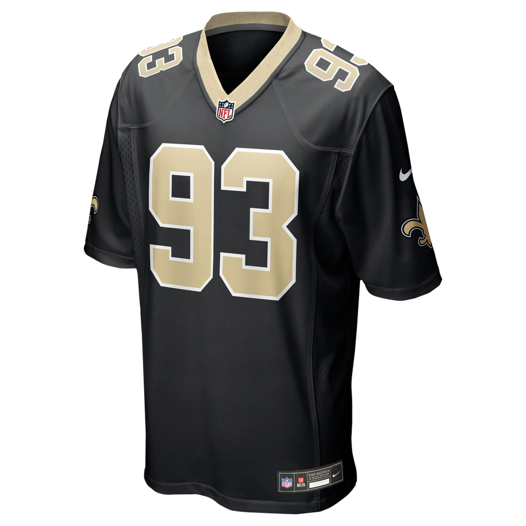 New Orleans Saints Nathan Shepherd Black Game Jersey product image 2, provided for visual reference and product detail review