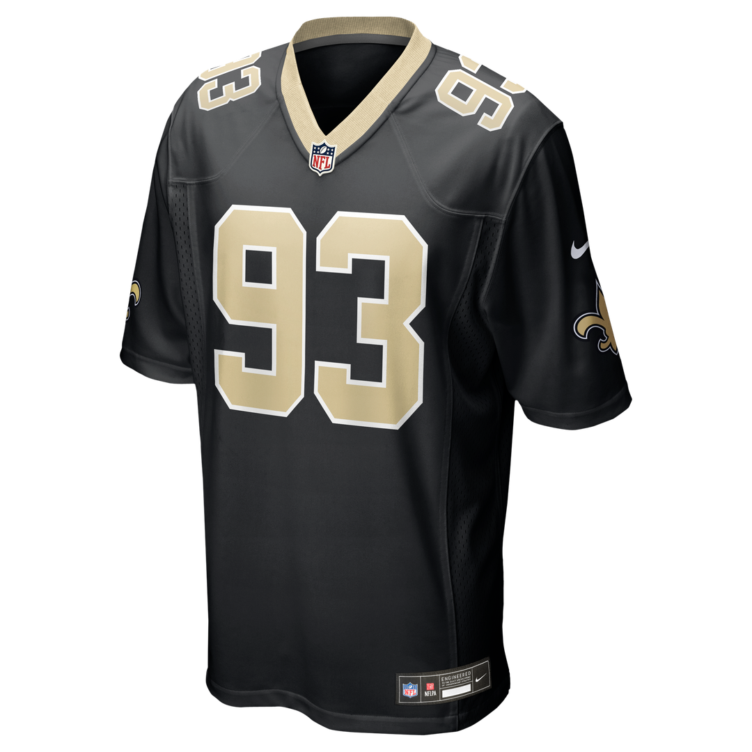 New Orleans Saints Nathan Shepherd Black Game Jersey product image 2, provided for visual reference and product detail review