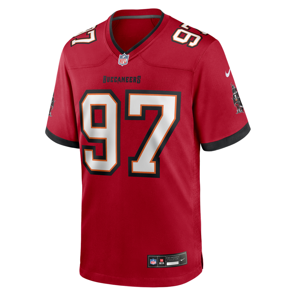 Tampa Bay Buccaneers Al-Quadin Muhammad Red Team Game Jersey product image 4, provided for visual reference and product