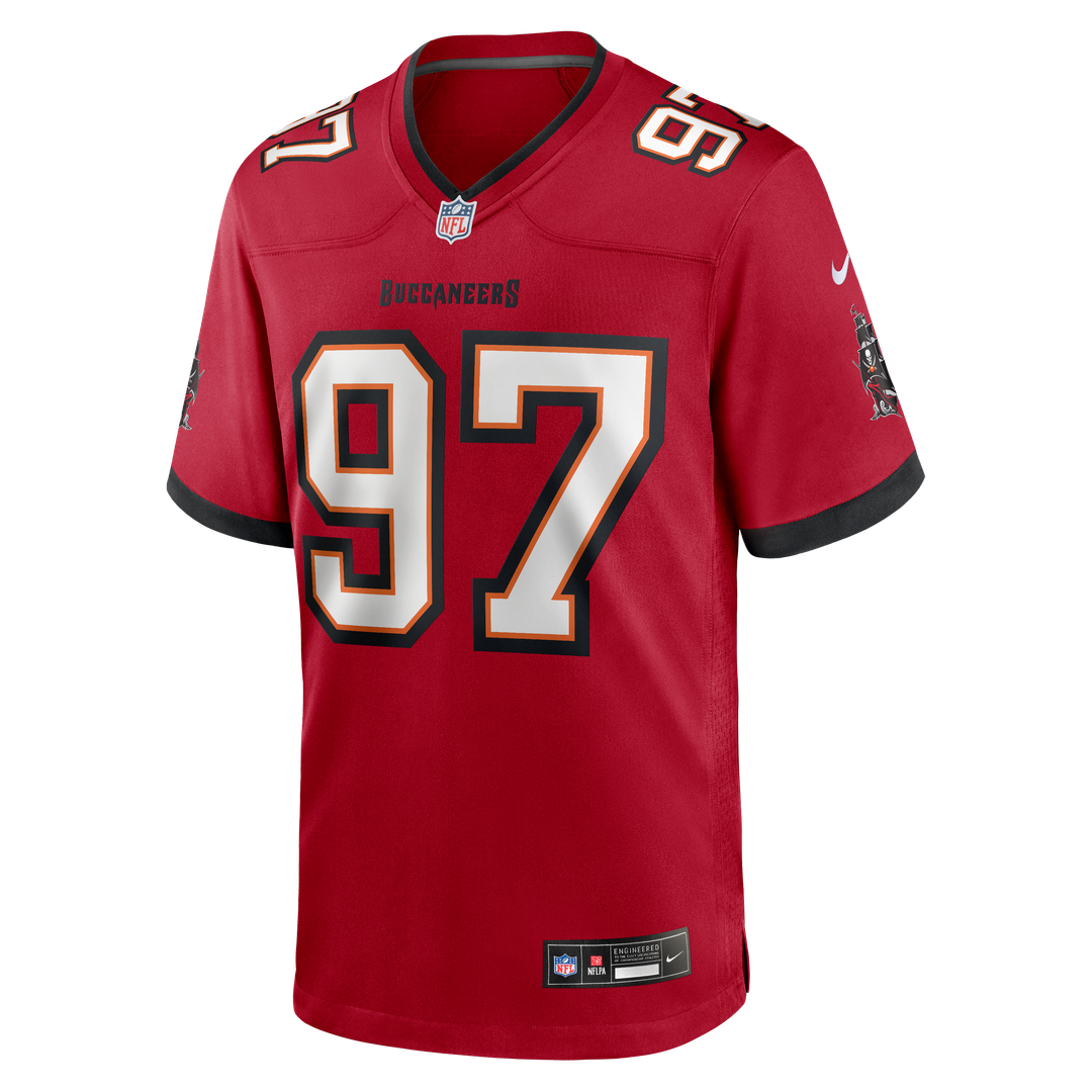 Tampa Bay Buccaneers Al-Quadin Muhammad Red Team Game Jersey product image 4, provided for visual reference and product