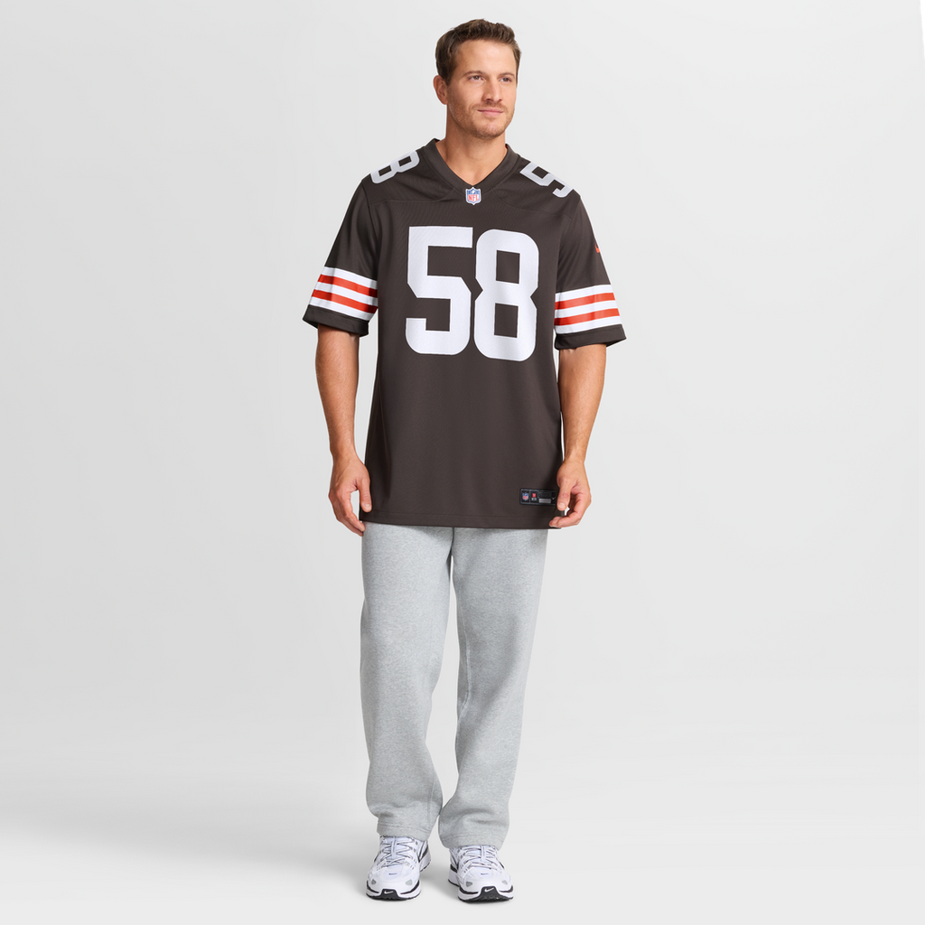 Cleveland Browns Austin Barber Brown Team Game Jersey product image 2, provided for visual reference and product detail