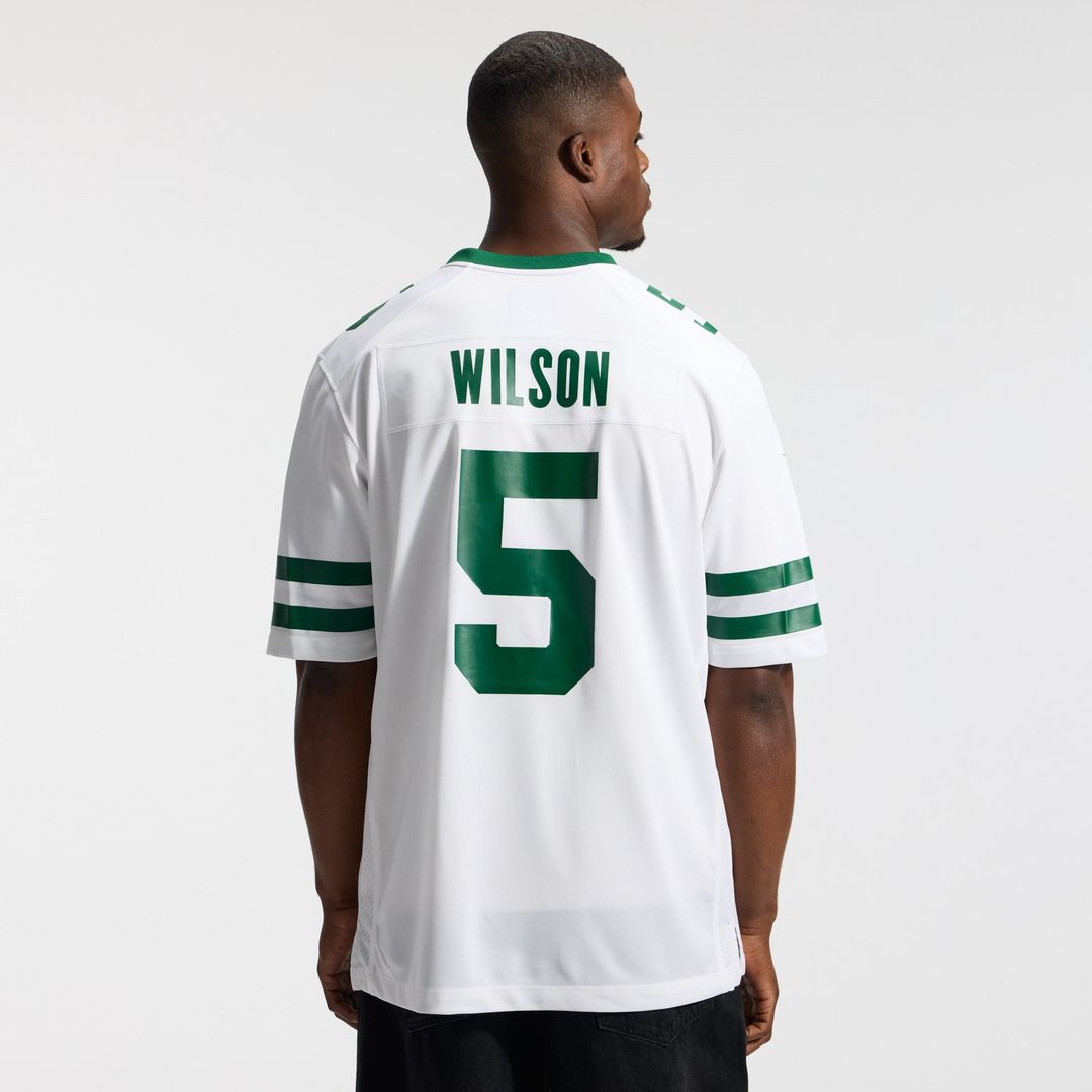 New York Jets Garrett Wilson Legacy White Game Jersey product image 3, provided for visual reference and product detail