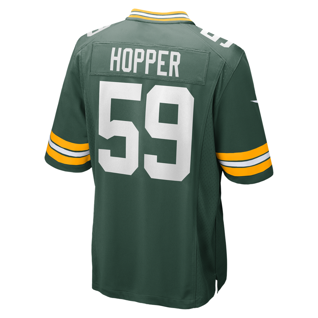 Green Bay Packers Ty'Ron Hopper Green Game Jersey product image 3, provided for visual reference and product detail review