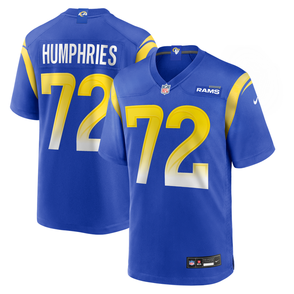 Los Angeles Rams D.J. Humphries Royal Team Game Jersey product image 1, provided for visual reference and product detail