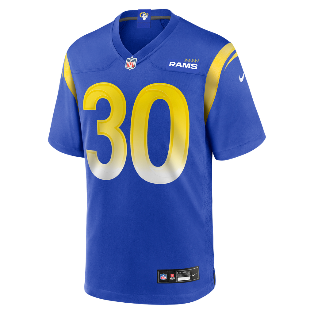 Los Angeles Rams Josh Wallace Royal Game Jersey product image 2, provided for visual reference and product detail review