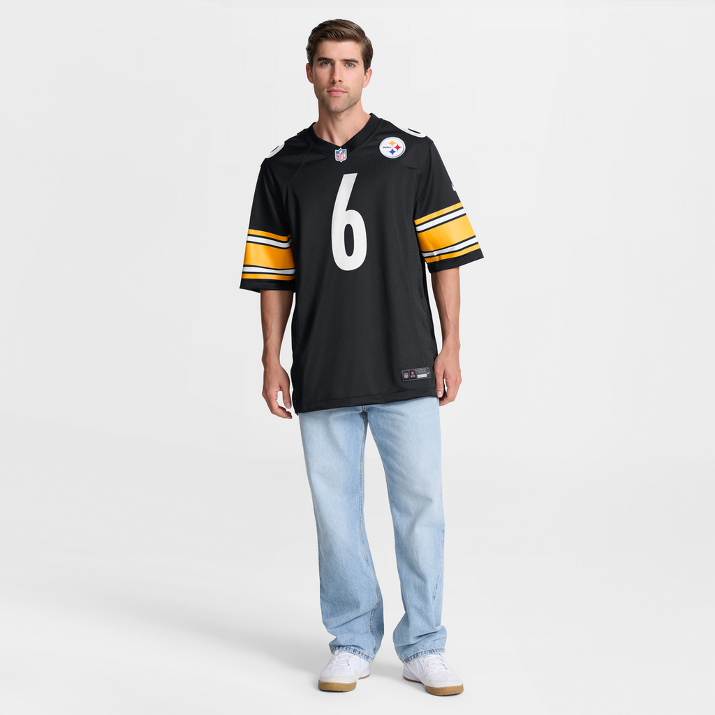 Pittsburgh Steelers Patrick Queen Black Game Jersey product image 7, provided for visual reference and product detail review