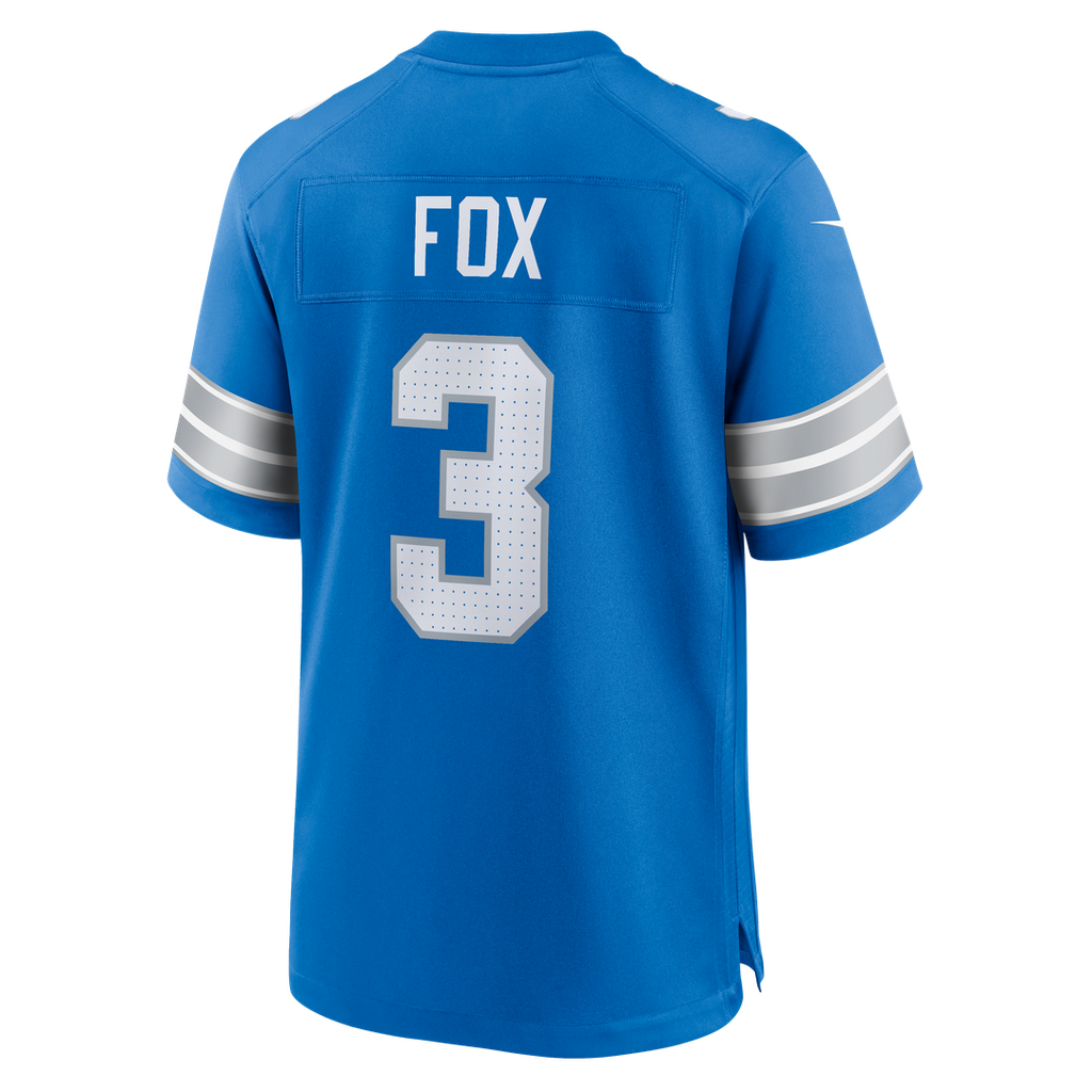 Detroit Lions Jack Fox Blue Team Game Jersey product image 3, provided for visual reference and product detail review