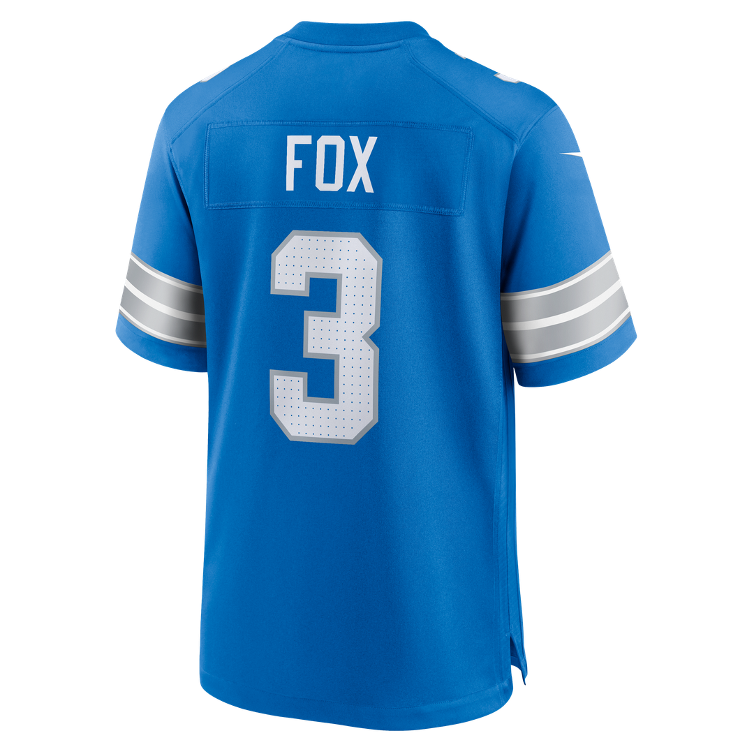 Detroit Lions Jack Fox Blue Team Game Jersey product image 3, provided for visual reference and product detail review