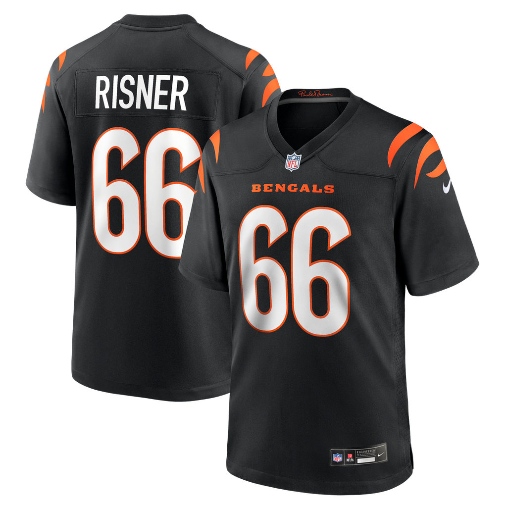 Cincinnati Bengals Dalton Risner Black Team Game Jersey product image 1, provided for visual reference and product detail