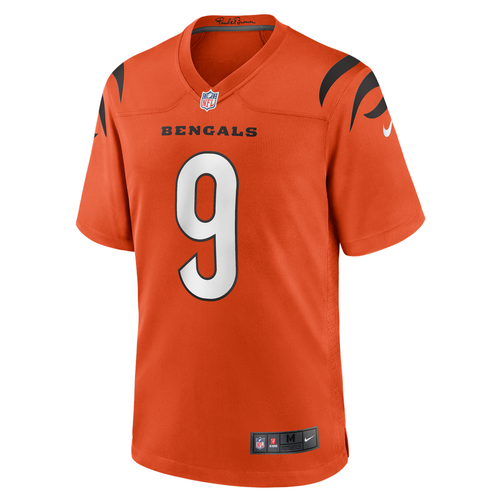 Cincinnati Bengals Joe Burrow Orange Alternate Game Jersey product image 19, provided for visual reference and product