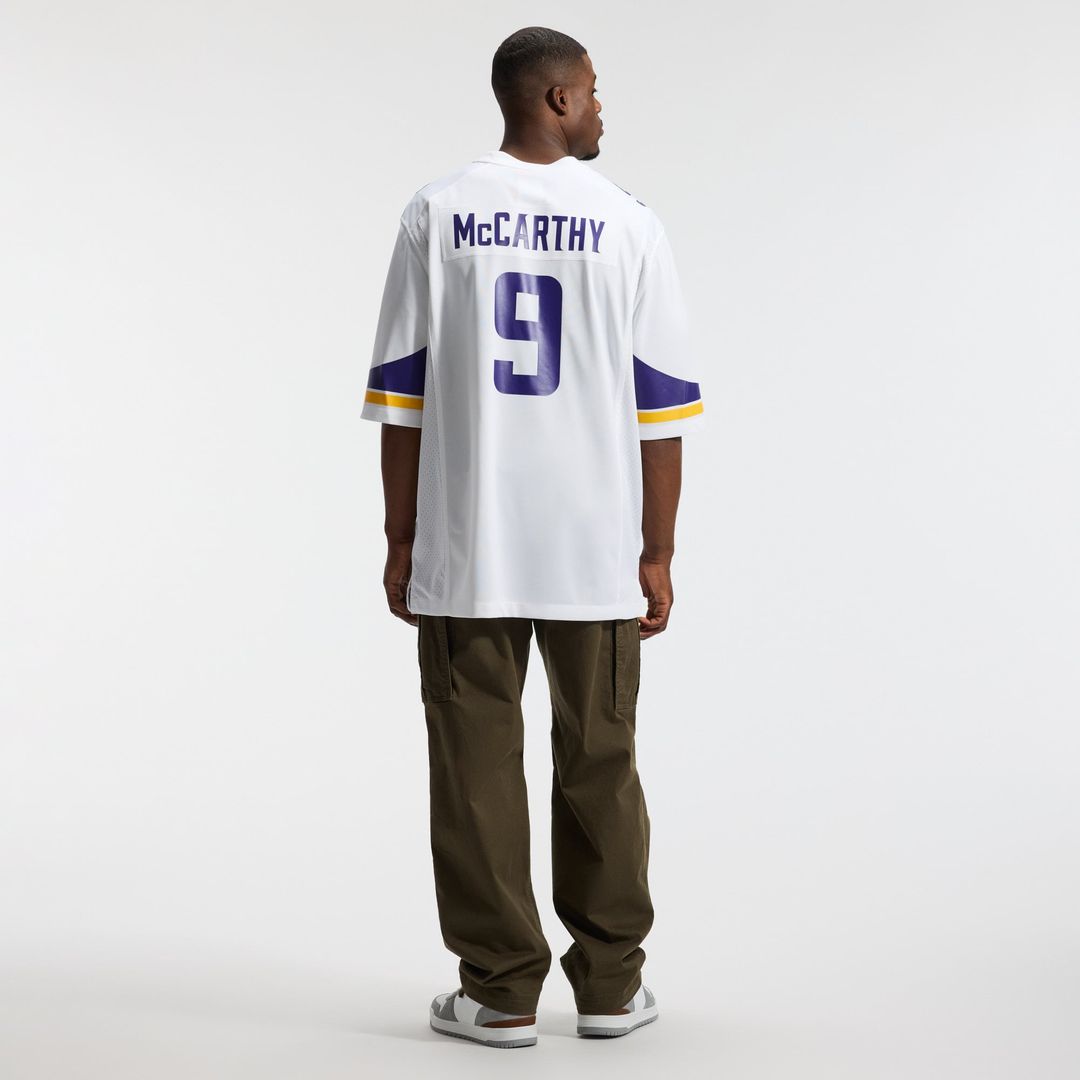 Minnesota Vikings J.J. McCarthy White Game Jersey product image 5, provided for visual reference and product detail review