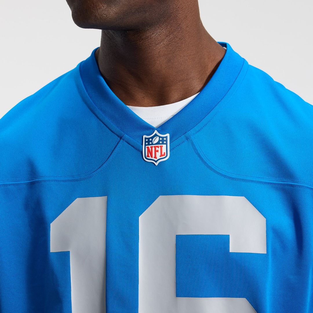 Detroit Lions Jared Goff Blue Alternate Game Jersey product image 8, provided for visual reference and product detail review