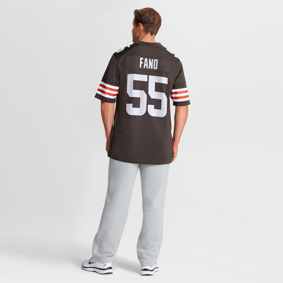 Cleveland Browns Spencer Fano Brown Team Game Jersey product image 5, provided for visual reference and product detail review
