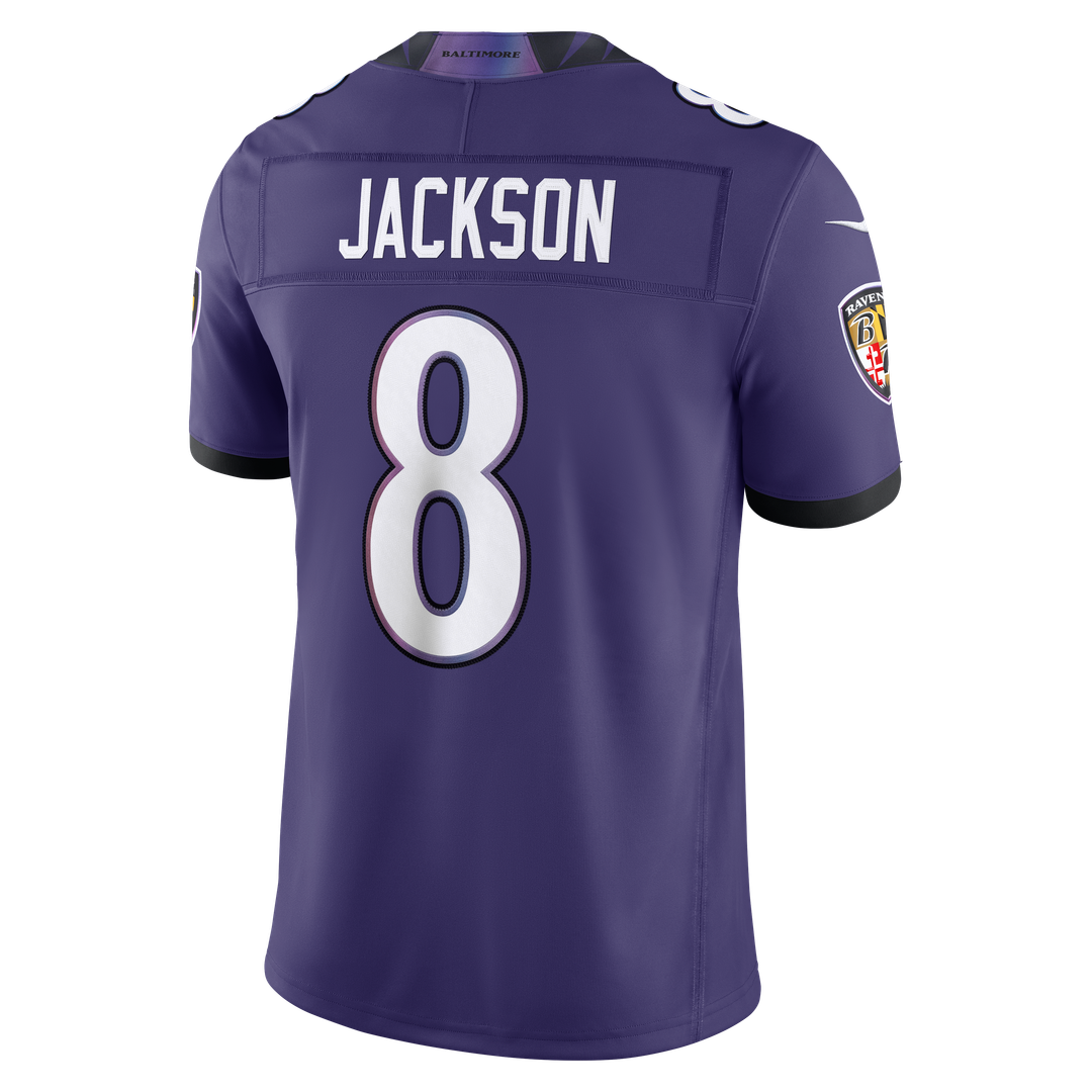 Baltimore Ravens Lamar Jackson White Vapor F.U.S.E. Stitched Limited Jersey product image 29, provided for visual reference