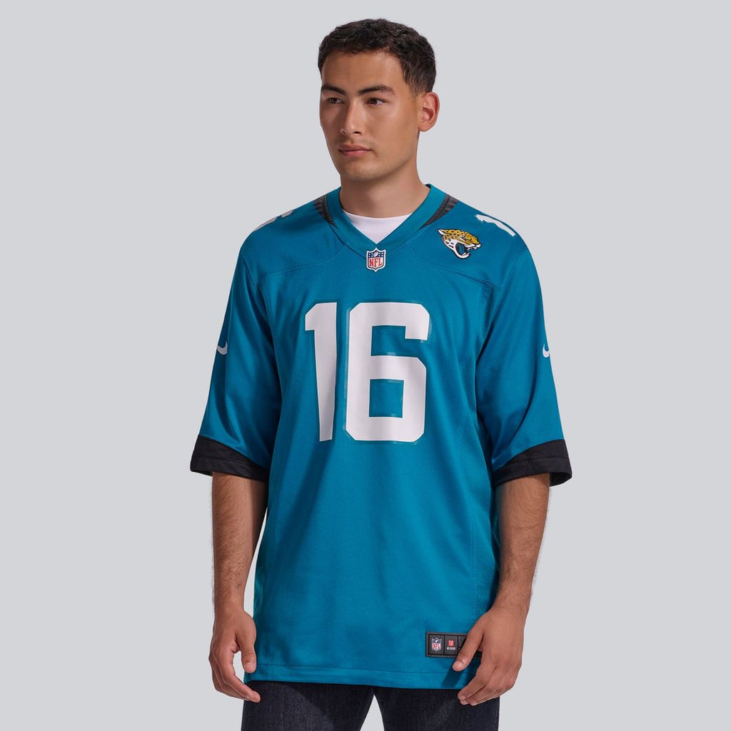 Jacksonville Jaguars Trevor Lawrence Teal Home Game Jersey product image 2, provided for visual reference and product detail
