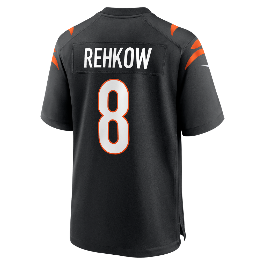 Cincinnati Bengals Ryan Rehkow Black Game Jersey product image 3, provided for visual reference and product detail review
